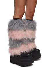Your Digits Striped Fur Leg Warmers
