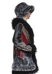 Arctic Noir Faux Fur Bag And Hat Set