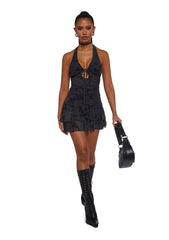 New Reign Halter Dress - Black