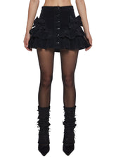 Cheerful Charm Mini Skirt - Black