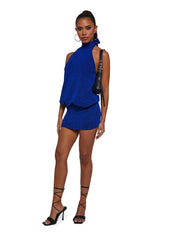 Club Moves Halter Dress - Blue Glitter