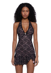 Live A Little Halter Lace Dress