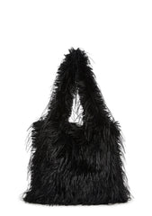Star Dream Faux Fur Shoulder Bag - Black