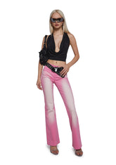 Elle Low Rise Jeans- Pink