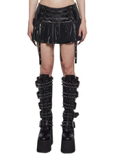 Morbid Midnight PVC Mini Skirt