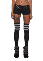 Aura Vibes Studded Mini Shorts