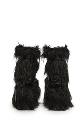 Low Wild Instincts Faux Fur Combat Boots - Black