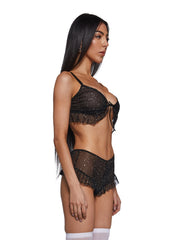 Private Party Foil Dot Mesh Bralette Set