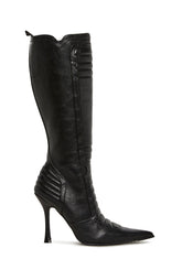 Motorcrossed Knee High Boots