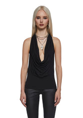 Celeb Status Halter Top - Black