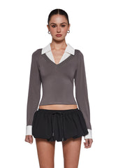 Eleanor Collared Long Sleeve Top