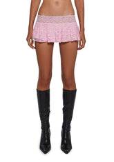 Fierce Flirt Lace Skirt - Pink