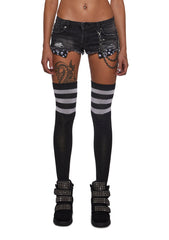 Ciska Brass Knuckle Denim Micro Shorts