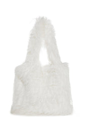 Star Dream Faux Fur Shoulder Bag - White