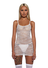 Boudoir Vamp Lace Cami Dress