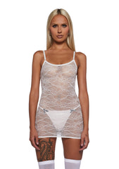 Boudoir Vamp Lace Cami Dress