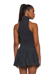 Main Character Polka Dot Dress - Black