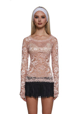 Sweet Surrender Lace Top - Pink
