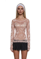 Sweet Surrender Lace Top - Pink