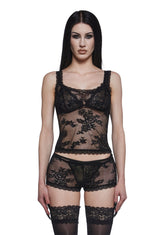 Midnight Moon Lace Shorts Set