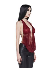 Cryptic Flirt Lace Top - Red