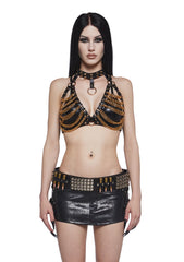 Brazen Tactics Chain Harness Choker - Black