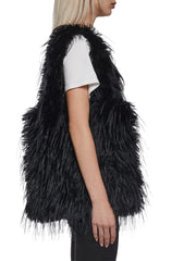 Star Dream Faux Fur Shoulder Bag - Black