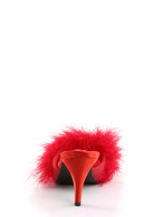 Amour-03 Marabou Slippter-Red PU