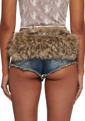 Vibing Sounds Faux Fur Belt - Brown