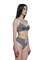 Comfy Bunny 2-Piece Cropped Cami Set - Gray