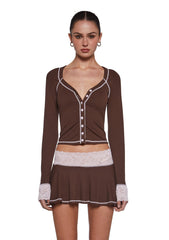 Hallway Season Skirt Set - Brown