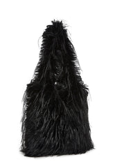Star Dream Faux Fur Shoulder Bag - Black