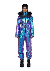 Aurora Beam Holographic Snowsuit - Blue