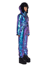Aurora Beam Holographic Snowsuit - Blue