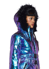 Aurora Beam Holographic Snowsuit - Blue