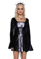Mourning The Light Velvet Dress - White