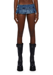 Harlow Micro Belt Skirt - Blue