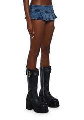 Harlow Micro Belt Skirt - Blue