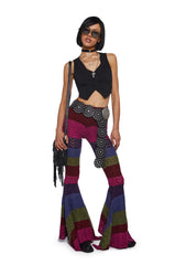 Trippy Fads Crochet Pants - Striped