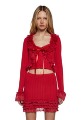 Mistletoe Moves Cardigan Set- Red