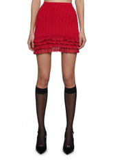 Mistletoe Moves Mini Skirt- Red