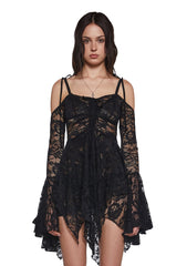 F is For Fairies Handkerchief Dress - Black Lace