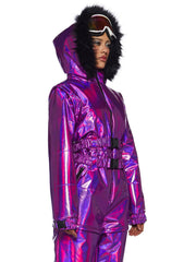 Aurora Beam Holographic Snowsuit - Purple