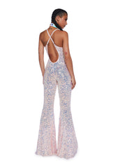 Sparkle Nights Sequin Jumpsuit- Metallic