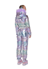 Aurora Beam Holographic Snowsuit - Lavender