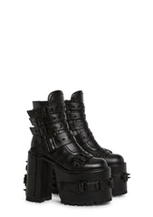 Hardcore Life Buckle Boots - Black
