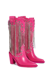 Present Perfect Cowboy Boots - Dark Pink
