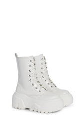 Optical Fuse Combat Boots - White