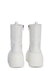 Optical Fuse Combat Boots - White