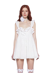 Sunset Stroll Babydoll Dress - White
